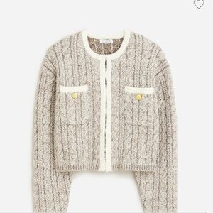J crew cable knit sweater lady jacket